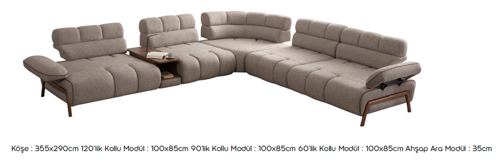 Lotus Köşe Takımı - Ceviz Ayak
